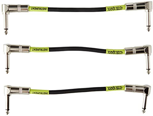 Ernie Ball - Cable de conexión para pedales, acodado/acodado, 15,2 cm, 3 unidades, color negro