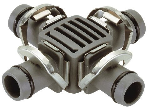 GARDENA Micro-Drip-System Kreuzstück 13 mm (1/2): Praktischer Rohrverbinder zur Abzweigung des Verlegerohrs (Art.-Nr. 1346, 1347) (8339-20) 2 Stück