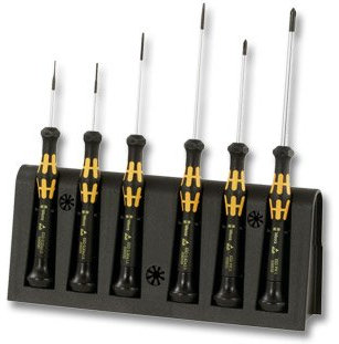 Elektronik-Schraubendreher-Satz, EGB, Schlitz und Phillips 4/2 WERA