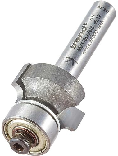 Trend Bearing Guided Ovolo Router Cutter, 3mm Radius, 1/4 Inch Shank | Precision Bearing Guided Ovolo Cutter With 3mm Radius And Two Bearings For Smooth Profiling, 46/118X1/4TC