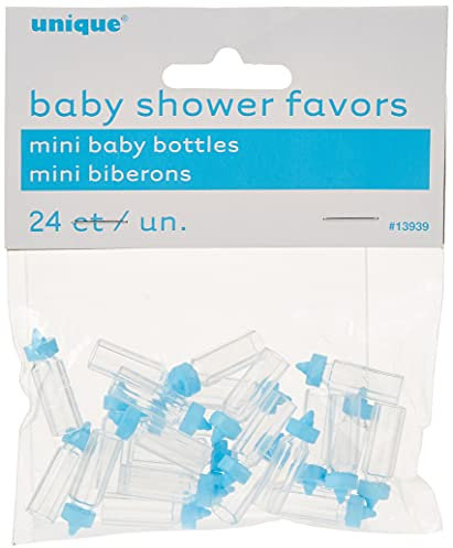 Babypartygeschenke - 2,5 cm - Blaue Babyflaschen aus Kunststoff - 24er-Pack