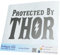 INDIGOS UG - Aufkleber Autoaufkleber - JDM Die Cut - Protected by Thor - 200x120mm Silber Auto Laptop Tuning Sticker Heckscheibe LKW