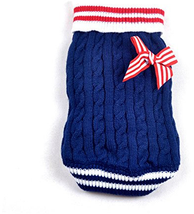 SMALLLEE_LUKCY_Store Hunde Katzen Pullover Strickjacke Winter Kleidung für Kleine Hunde Katzen Welpen Kätzchen Chihuahua Mops Französische Bulldogge Blau XXS