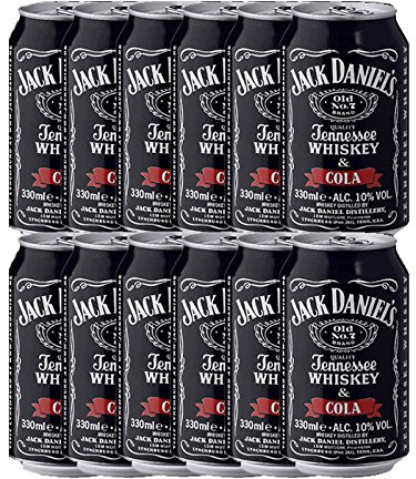 Jack Daniels und Cola (12 x 0.33l) der perfekte Mix aus Whiskey und Cola inkl. 3 Euro EINWEG Pfand