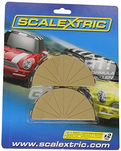 Scalextric Track Accessories C8279 Radius 1 Curve Inner Borders 180° x 2 | 1:32 Scale Extension for Slot Car Set, Racing Gift Ideas for Adults & Kids, Racing Game Accessories