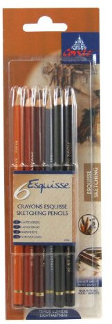 Conté à Paris Blister 6 Crayons Esquisse Assortis