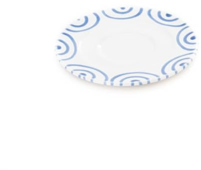 GMUNDNER KERAMIK Unterteller Kaffee Gourmet Durchmesser : 16 cm Blaugeflammt Geschirr, handgemacht in Österreich