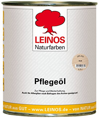 LEINOS 285 Pflegeöl 202 weiß 0,75 Liter | Zur Behandlung aller geölten und gewachsten Flächen wie Holz, Kork und Linoleum im Innenbereich |