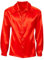 W WIDMANN MILANO Party Fashion - Chemise disco années 70, chemise à manches longues, chemise en satin, carnaval