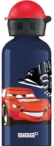 Sigg - Gourde Enfant En Aluminium - KBT Cars (Disney) - Pour l'École et le Sport - Étanche & Légère - Sans BPA - Certifiée Neutre En CO2 - Bleu Motif Flash McQueen - 0,4L