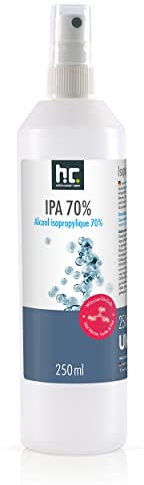 Höfer Chemie 24 x 250ml Isopropanol 70% – Isopropylalkohol zum Reinigen und Entfetten von Glas, Displays, Brillen, Schallplatten und Whiteboards – IPA 70 Industriealkohol im praktischen Kanister