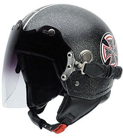 NZI Tonup Visor Graphics Motorradhelm, Mehrfarbig Iron Cross, 59