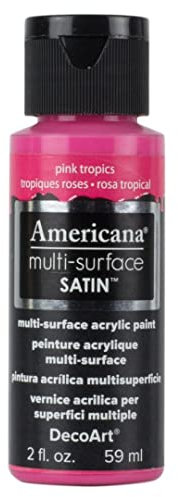 DecoArt Americana Multi Surface 2 Oz. Pintura Acrílica Rosa Tropics, Papel, Multicolor, 6