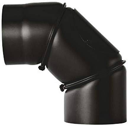 Ofenrohr 2mm 150mm 90° Bogen verstellbar 0-90° mit Tür Schwarz