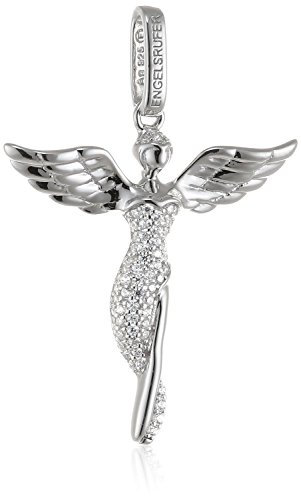 Engelsrufer Damen Engel Anhänger aus Sterling Silber - besetzt mit 90 Zirkonia Steinen - Ösenverschluss - nickelfrei