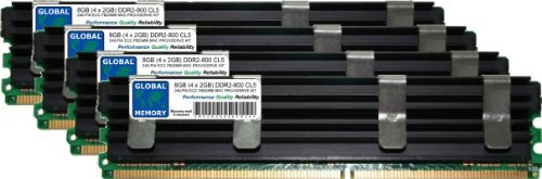 GLOBAL MEMORY Kit Memoria RAM DDR2 800 MHz PC2-6400 240-PIN ECC Completamente buffered DIMM (FBDIMM) per Mac PRO (Inizio 2008)