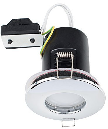 MiniSun | Fire Rated Polished Chrome Domed GU10 Ceiling Downlights | Bath Recessed Lighting, Home Décor & Improvement Essential | Pack of 4