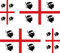 Akachafactory 4 x selbstklebend Sticker Auto Moto Koffer Laptop Flagge Sardinien sardischen