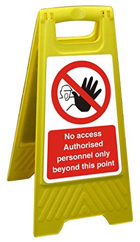 Seco No Access Authorised Personnel Only Beyond This Point Floor Standing Sign, 300mm x 600mm - Polypropylene