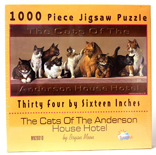 SunsOut-1000 Teile Puzzle Die Katzen des Anderson House Hotel