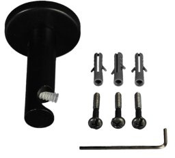 Liedeco Träger für Gardinenstangen 7,5 cm einläufig Landhaus, ø 16 mm, 1 Stk schwarz