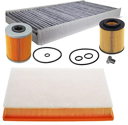 BESTPRICE Set di filtri di ispezione con 1x filtro aria, 1x filtro abitacolo (filtro antipolline) con carboni attivi, 1x filtro olio, 1x filtro carburante, compatibile con OPEL COMBO, CORSA C (X01)