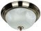 Licht-Erlebnisse Deckenleuchte Metall Glas in Messing, Weiß Schlafzimmer Wohnzimmer Flur Ø28,5 cm E27 2-flammig Jugendstil runde Deckenlampe Küche TOP