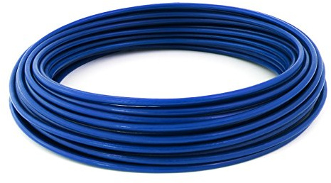 20m DRAHTSEIL in PVC 2,5/5mm BLAU verzinkt Stahlseil Seil Draht Stahl