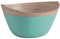 Corbeille ovale en bambou laqué turquoise