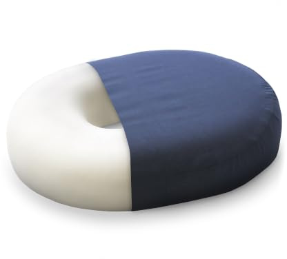 DMI Seat Cushion Donut Pillow and Chair Pillow for Tailbone Pain Relief, Hemorrhoids, Prostate, Pregnancy, Post Natal, Pressure Relief and Surgery, 16 x 13 x 3, Navy