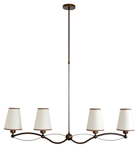 Massive Hängeleuchte – Pendelleuchte Lighting (flexibel, Metall, E27, Bronze, Weiß, 50/60 Hz)