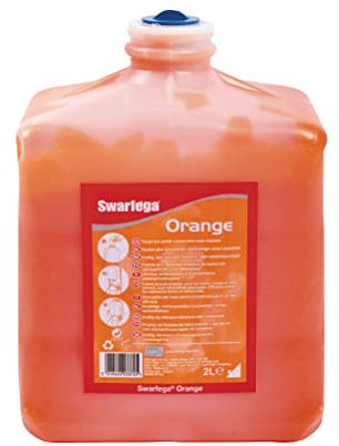 Swarfega - Jabón de manos naranja, limpiador de manos resistente sin disolventes con exfoliante natural e hidratantes, suave para la piel, cartucho de 2 litros