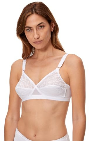 Playtex Women's Cross Your Heart 165 Soft Cup Everyday Bra, White, 38D