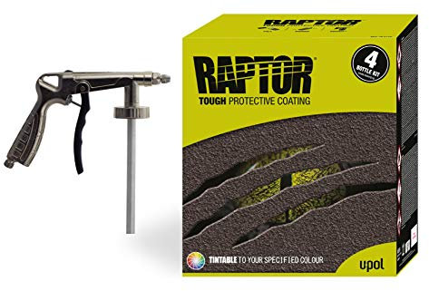 UPol Raptor Tough Urethene Coating Truck Bed Liner TINTABLE + Underbody Gun 2Pack Protects Against Rust/Corrosion/Salt/Damp/Extreme Temperatures Restores to an Even/Prestine Finish Colour Match