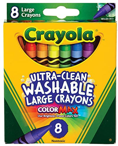 CRAYOLA Ultra Clean Large Washable Crayons, School Supplies, 8 Count