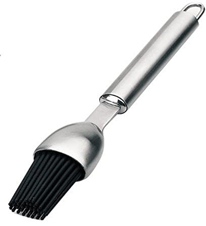 LACOR 64418 Silikonpinsel mit Rundstiel 22 cm | Aus lebensmittelechtem Edelstahl gefertigt; hohe Korrosionsbeständigkeit und Haltbarkeit im täglichen Gebrauch