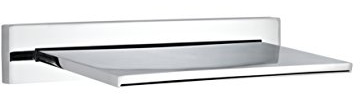 NUIE PN300 Bloc | Modern Bathroom Waterfall Style Bath Filler Tap, 30mm x 290mm, Chrome, Set of 2 Pieces
