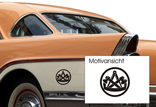 blattwerk-design Zimmermann, Zimmerer, KFZ-Aufkleber, Autoaufkleber, Innungszeichen, Beruf, Handwerk, Innung (M010 Weiß, 100 mm x 100 mm)