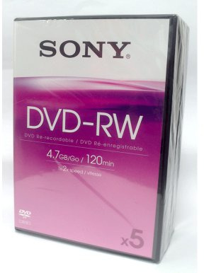 Sony - DVD-RW (rewritable) in Video Box, 2x 5 DVDs with 120 minutes each.