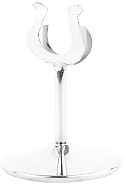 Olympia Stainless Steel Table Number Stand with Heavy Base, 100mm | Horseshoe clip design offers excellent visibility across busy pubs and cafes; holds plastic table number inserts securely.