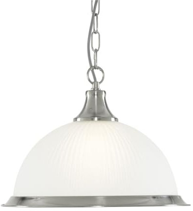 Hängeleuchte in Silber Jugendstil 1xE27 bis zu 60 Watt 230V aus Metall & Glas Schlafzimmer Küche Wohnzimmer Esszimmer Lampe Leuchten innen