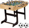 GAMES PLANET Tischfussball „Belfast“, klappbar, Farbe: Holzdekor hell, nahtlos hochgezogene Spielfeldecken, inkl. 2 Bälle, Kicker Kickertisch Tischkicker