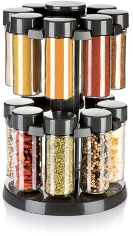 Tescoma Portaspezie con Supporto Girevole, Antracite, Set 16 pz
