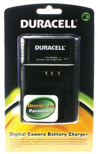 Duracell Digital Camera Battery Compact Charger for Panasonic CGA-DU06, CGA-DU07, DMW-BCF10E, DMW-BCG10E, CGA-S001 - CGA-S008 Batteries