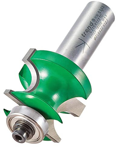 Trend CraftPro Bearing Guided Corner Bead Router Cutter, 1/2 Inch Shank, 31.9mm Cut Diameter & 22.5mm Cut Length, 7mm Radius, Tungsten Carbide Tipped, C215X1/2TC