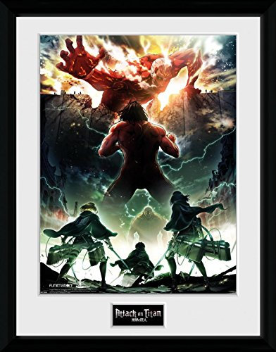 1art1 Angriff Auf Die Titanen Poster Season 2, Key Art Gerahmtes Bild Für Fans Und Sammler | Wand-Bilder | Im Bilderrahmen 40x30 cm