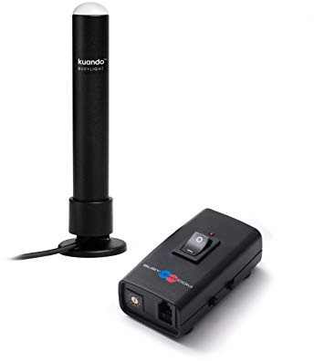 Kuando® Busylight Combi (15301) – for headsets & Desk Phones - Lights up Red When on the Phone. Manual Switch Changes Light to Blue for DND Mode