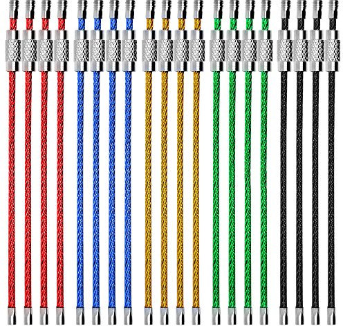 20pcs llaveros de Alambre, SENHAI Cable Llavero 2mm Porta Materiales de Acero Inoxidable para Colgar Etiqueta del Equipaje, Llaveros