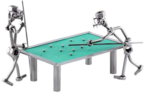 Steelman24 Schraubenmännchen Billard | Made in Germany,Handarbeit,Geschenkidee,Stahlfigur,Metallfigur,Metallmännchen