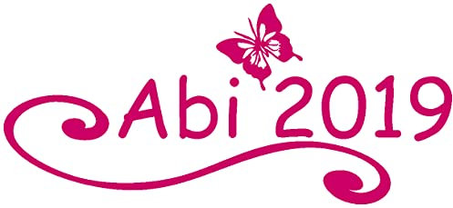 Samunshi® 2020 Abiaufkleber Schmetterling Abi Abitur Aufkleber 20 x 8,9cm pink